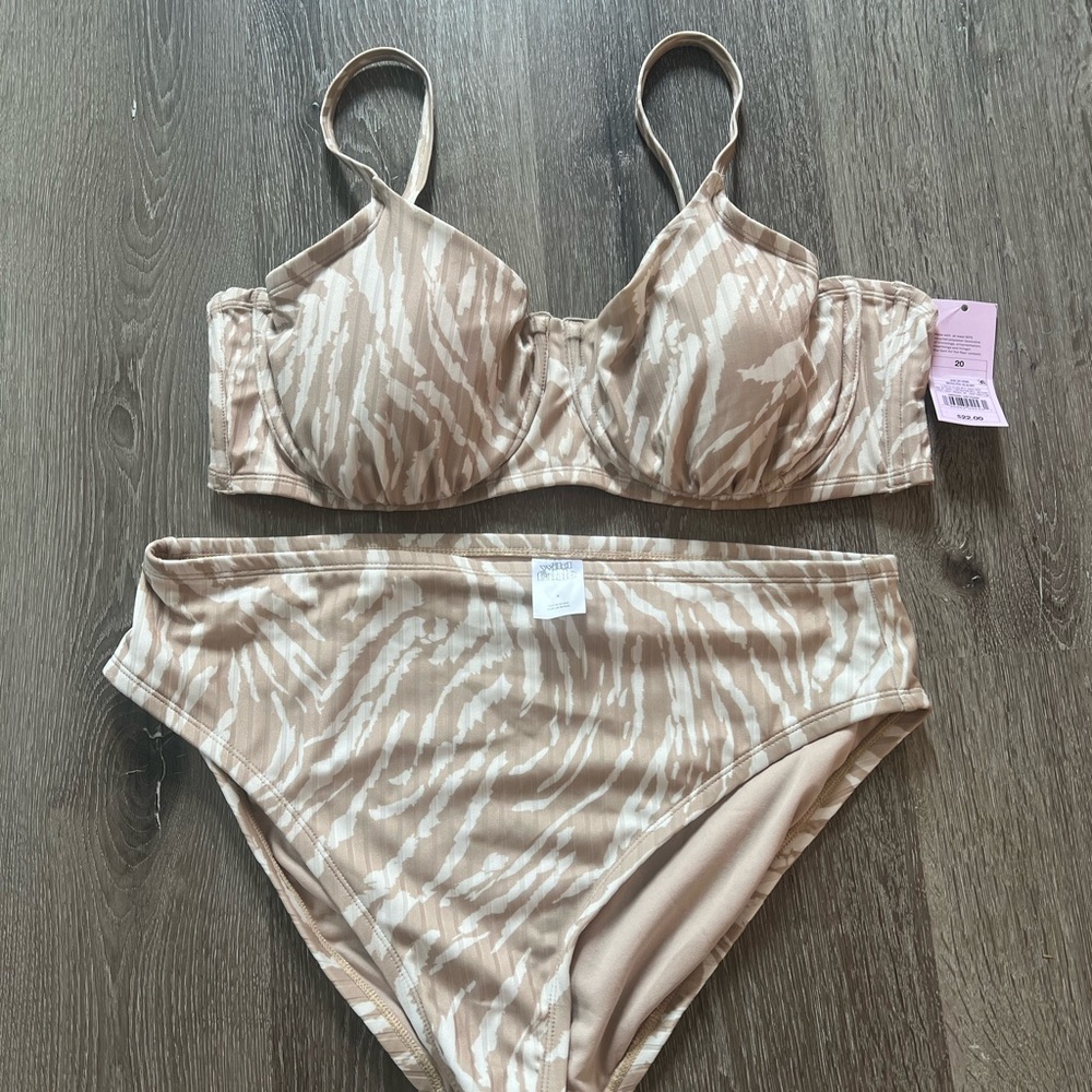 Wild Fable Beige Animal Print Bikini
